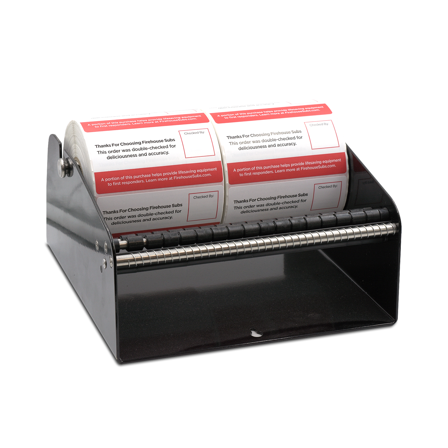 Wallmount 8" Label Dispenser Black Firehouse Restaurant Group